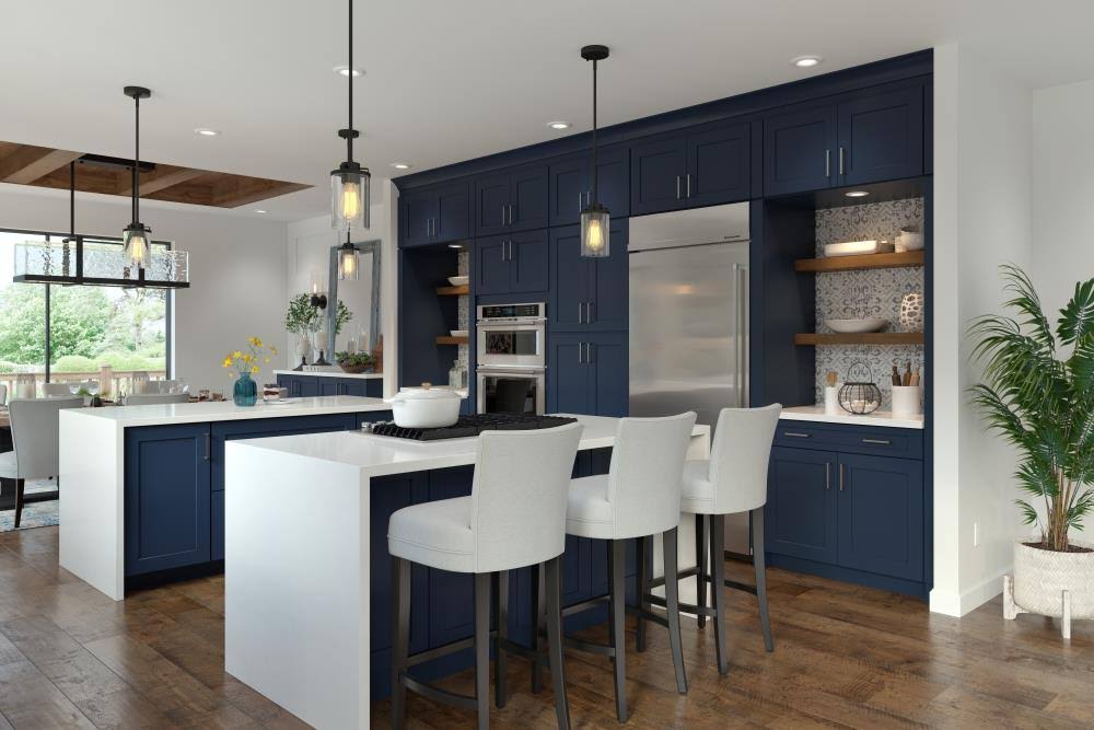Navy Square Door Wall Cabinet D97476