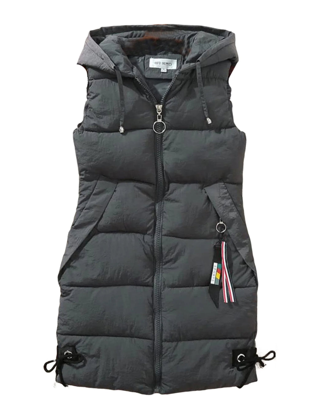Women's Quilted Faux Down Filled Hooded Padded Vest M322721
