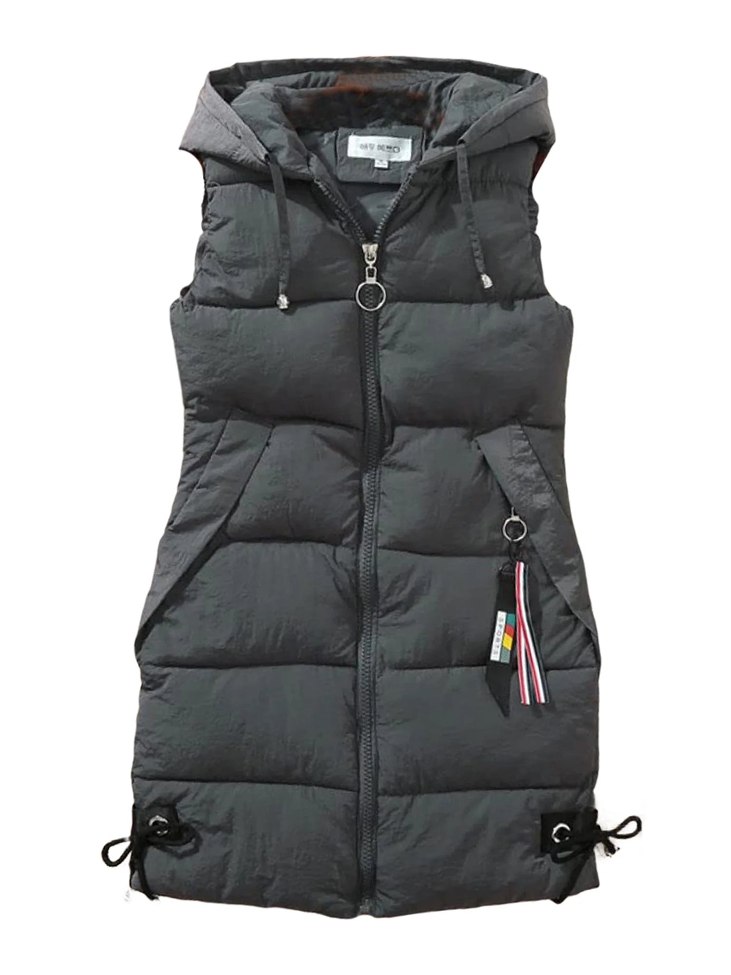 Women's Quilted Faux Down Filled Hooded Padded Vest M322721