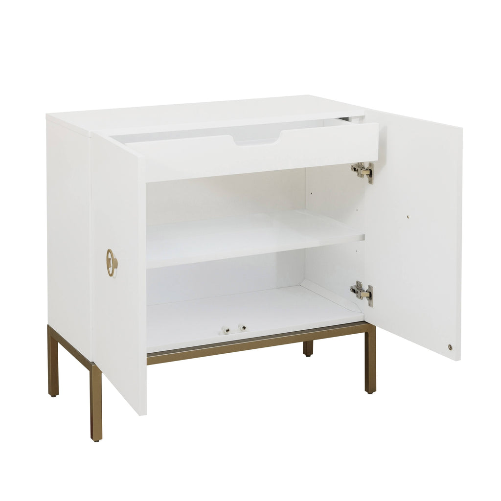 White and Gold Door Cabinet Z8864