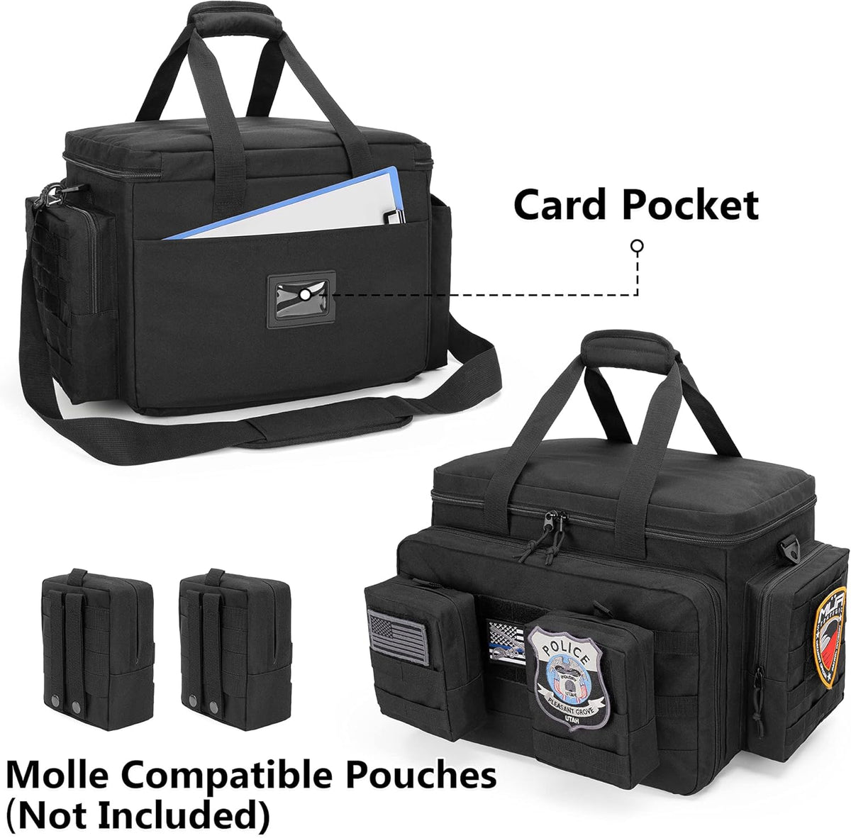 Black Patrol Bag with Padded Laptop Layer L995