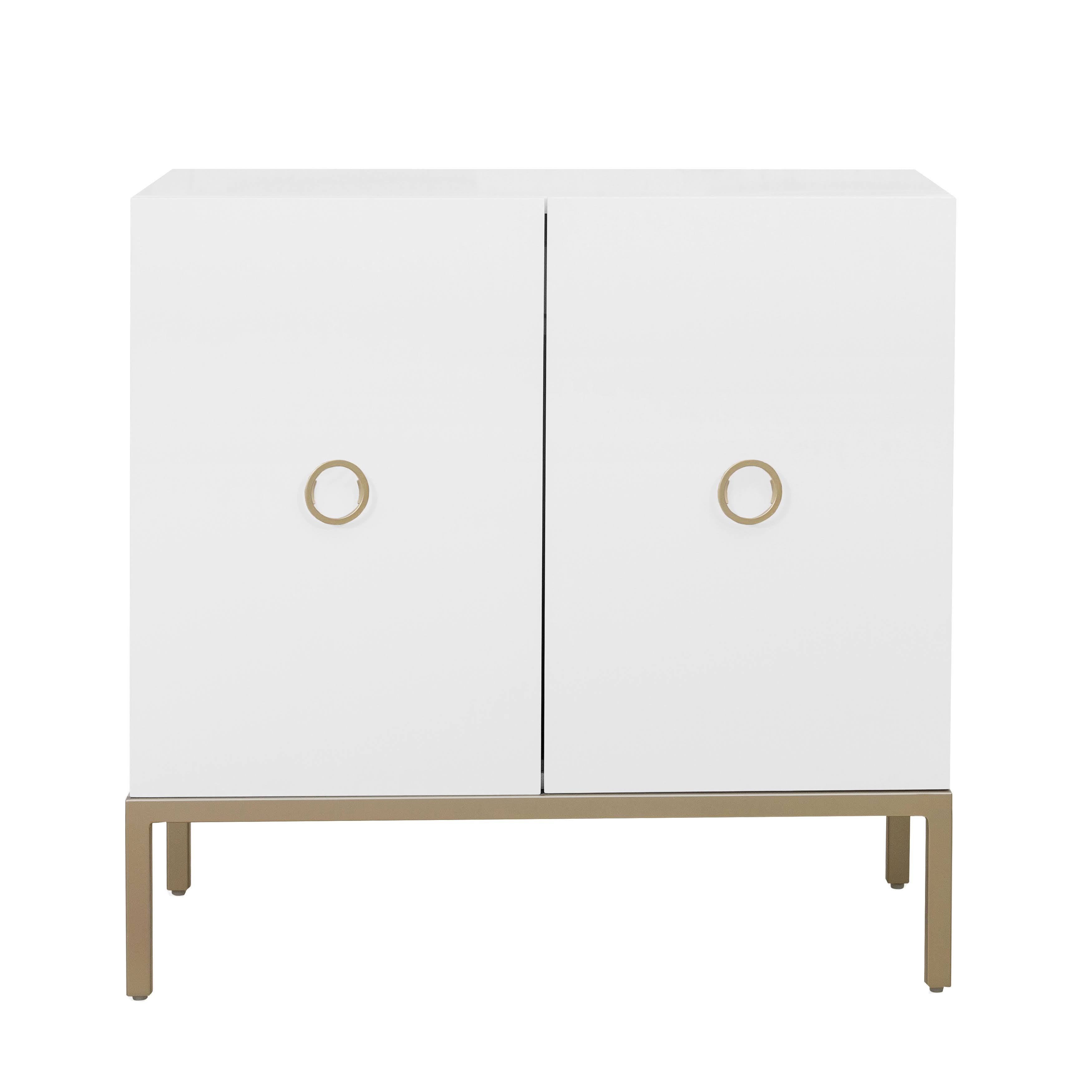 White and Gold Door Cabinet Z8864