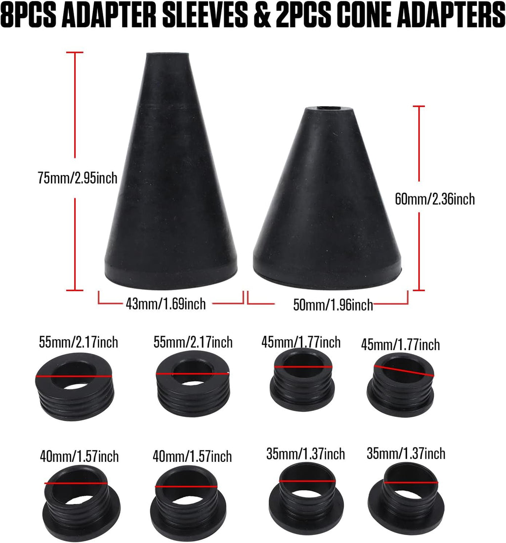 Coolant Vacuum Refill Kit with 2 Tapered Rubber Adapters, 8 Replaceable Adapter Sleeves, Pack of 2 N696677