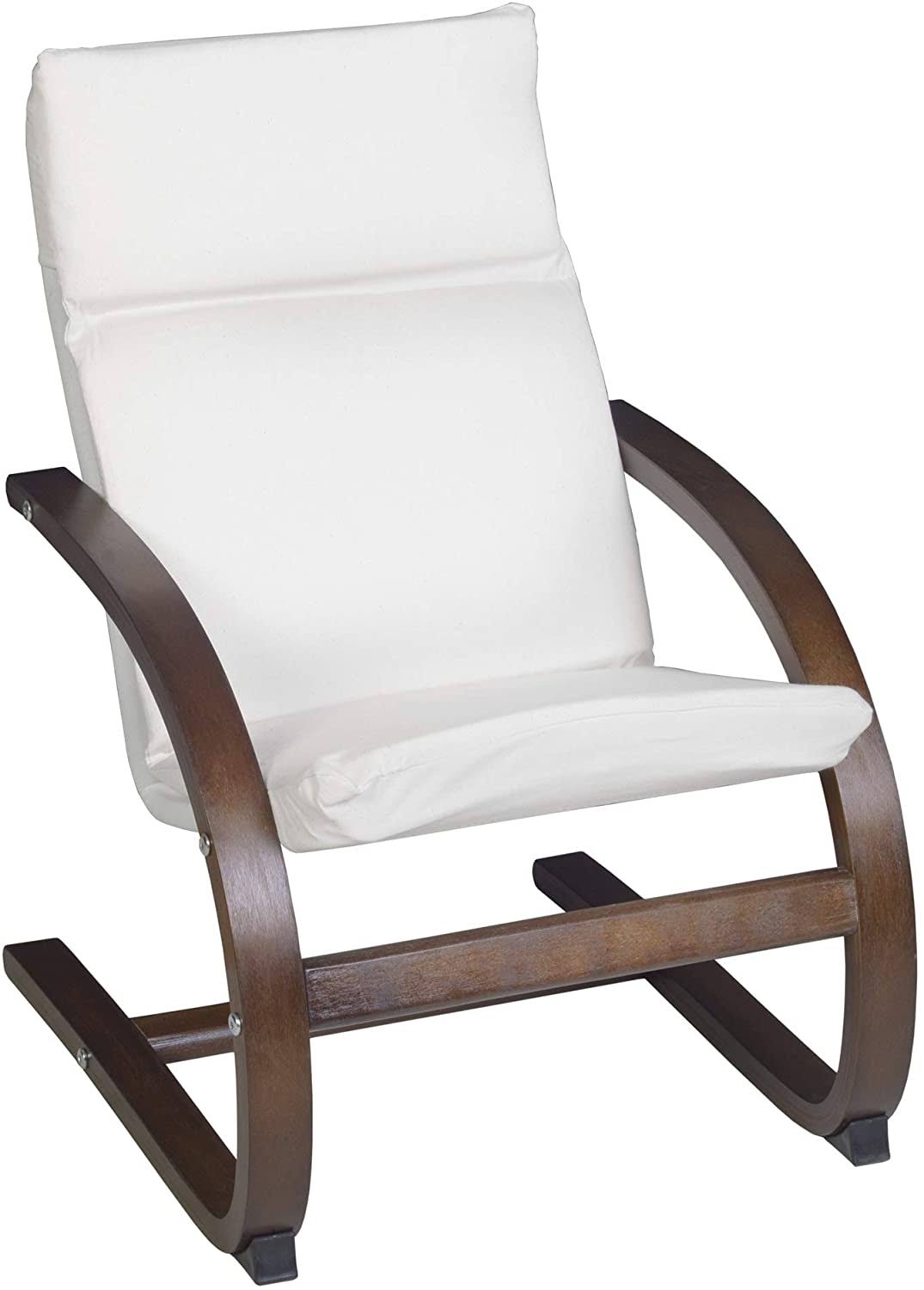 Children's Reclining Chair Mocha Walnut/Beige Blue Wood Z769568