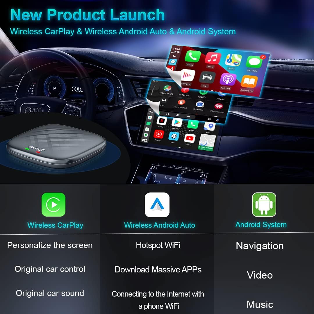Wireless CarPlay & Wireless Android Auto Car Adapter Q521