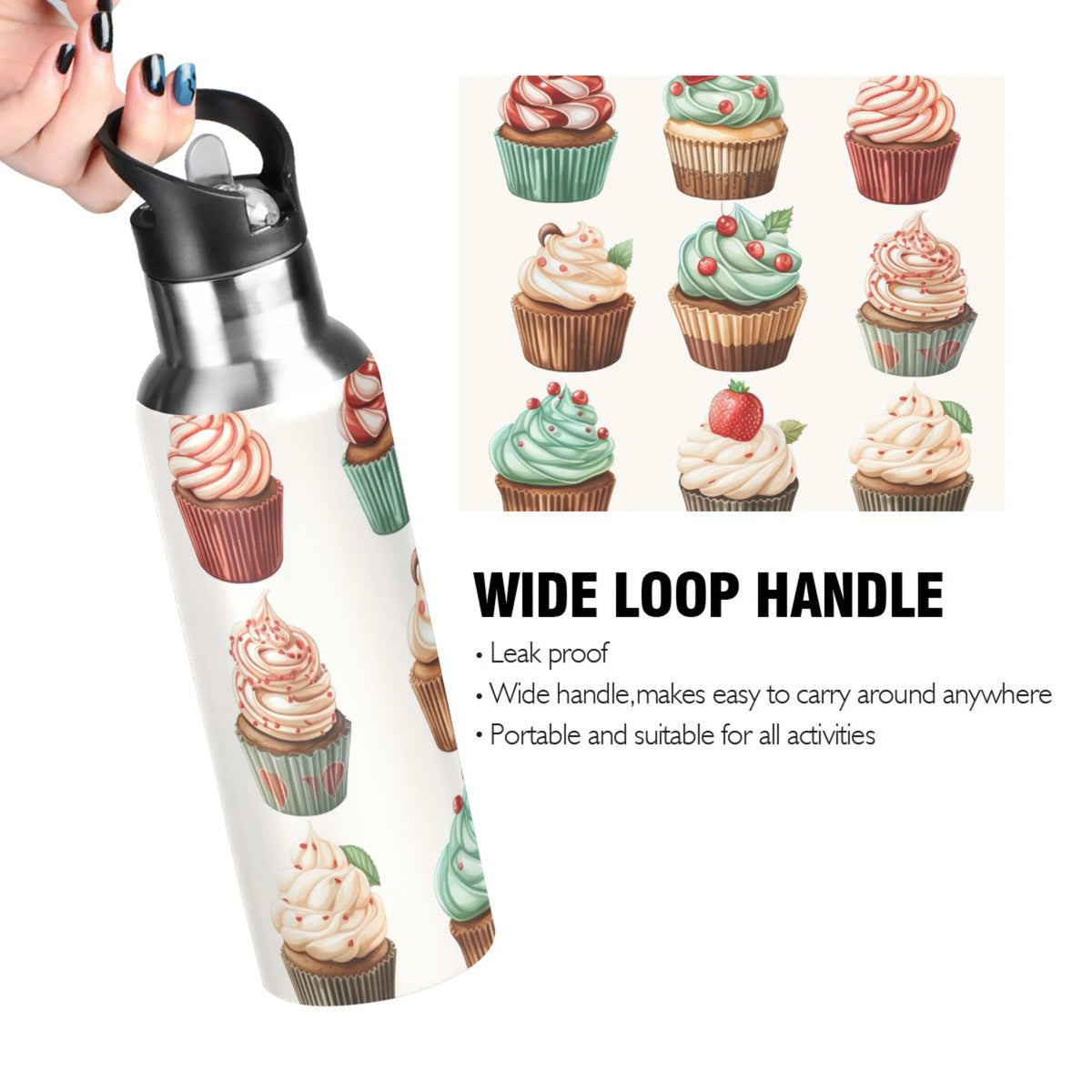 Insulated Stainless Steel Water Bottle with Straw Lid 20 oz E2781