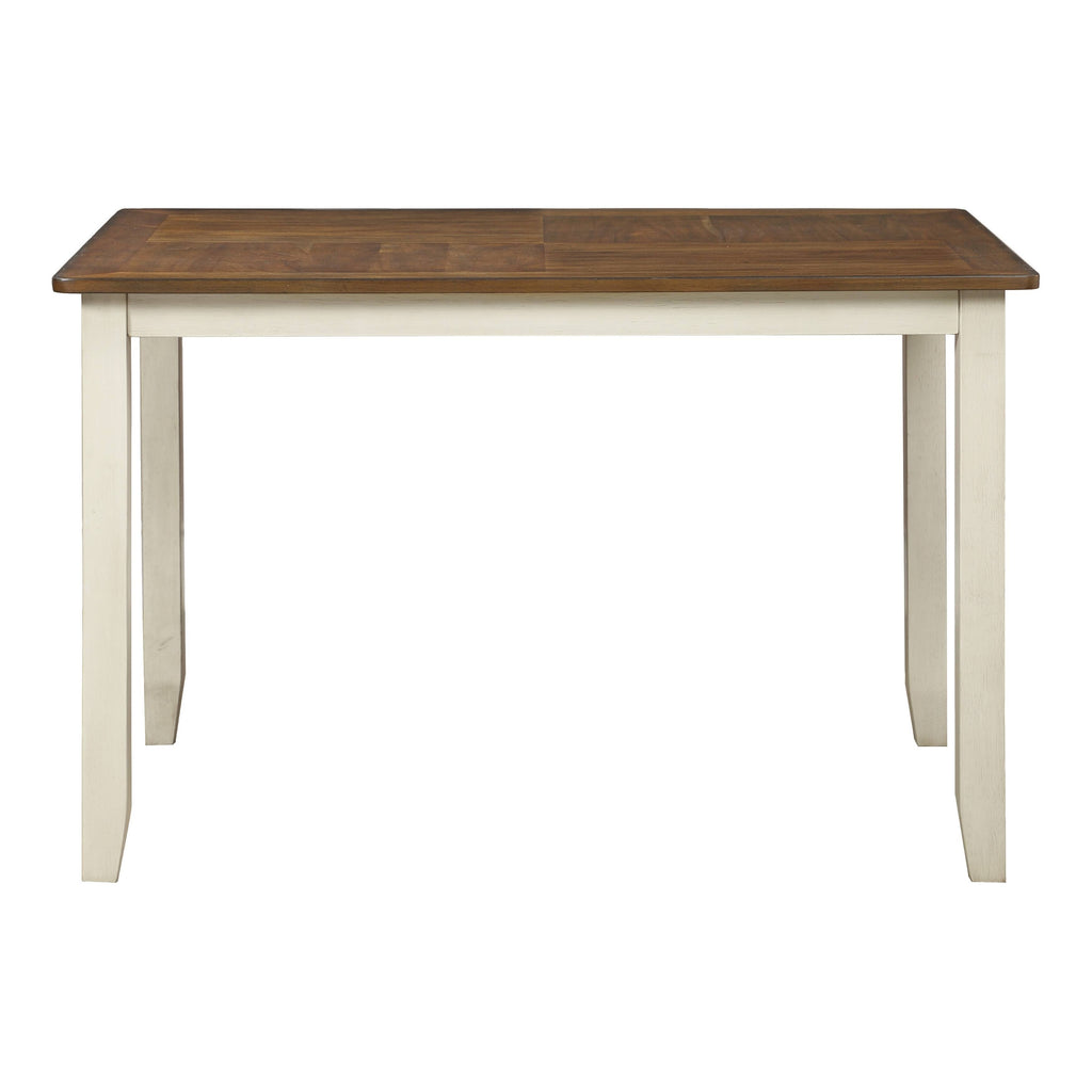 5-Pc. Wood Dining Table Set with Tobacco Top and Cream Base C460