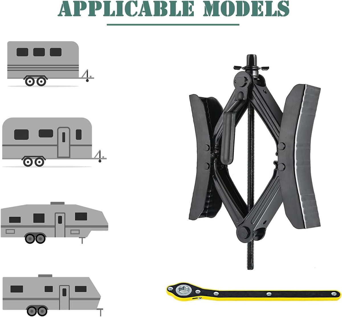 X Shaped Wheel Chock Stabilizers for RV Travel Trailer, Scissor 2 Sets with Accessories Pack of 2 R3438