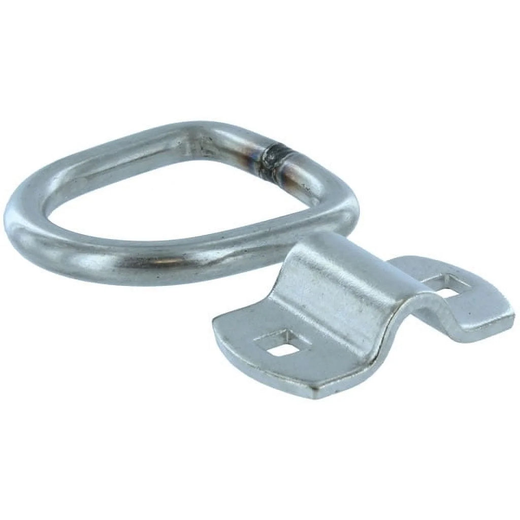 D-Ring Tie Down with Mounting Bracket, White Zinc Plated Steel, 12,000 lbs. Break Strength L4888
