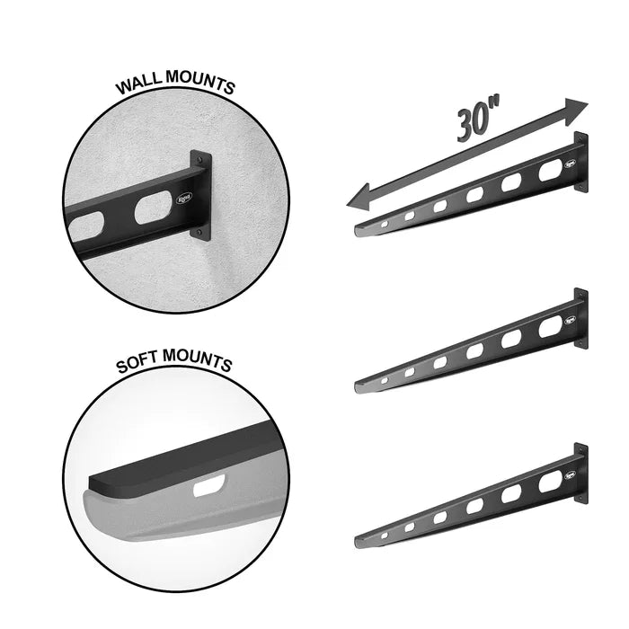 4 Pack Wall Mounted Kayak Rack 30" Arms N14661