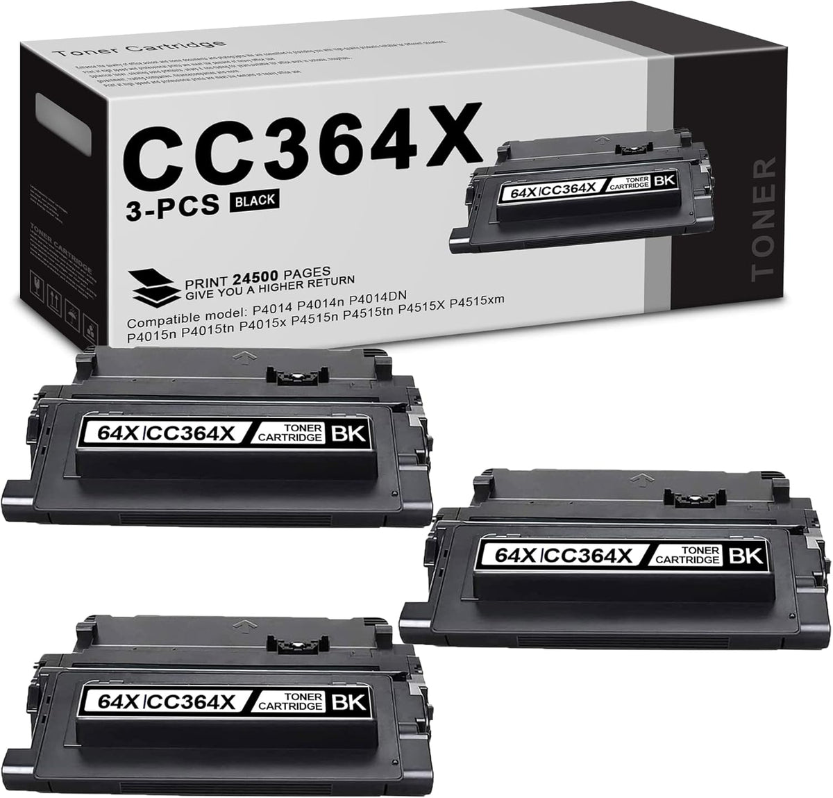 3 Pack Black Toner Cartridge for HP Printers L8418