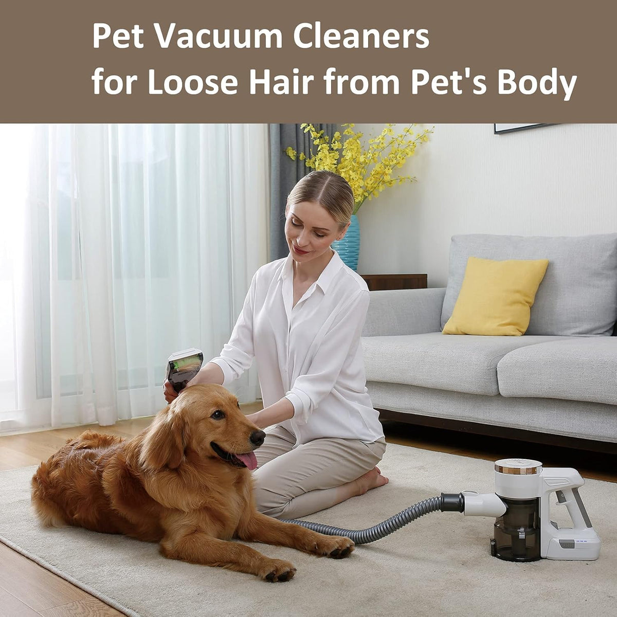 Cordless Pet Vacuum Cleaner with Grooming Brush S2894