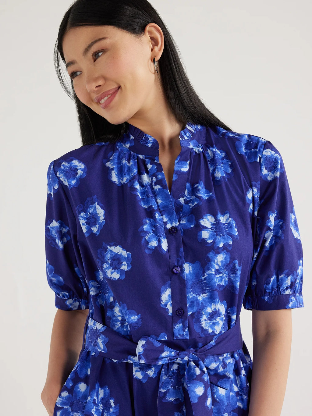 Asymmetrical Ruffle Midi Dress Y433