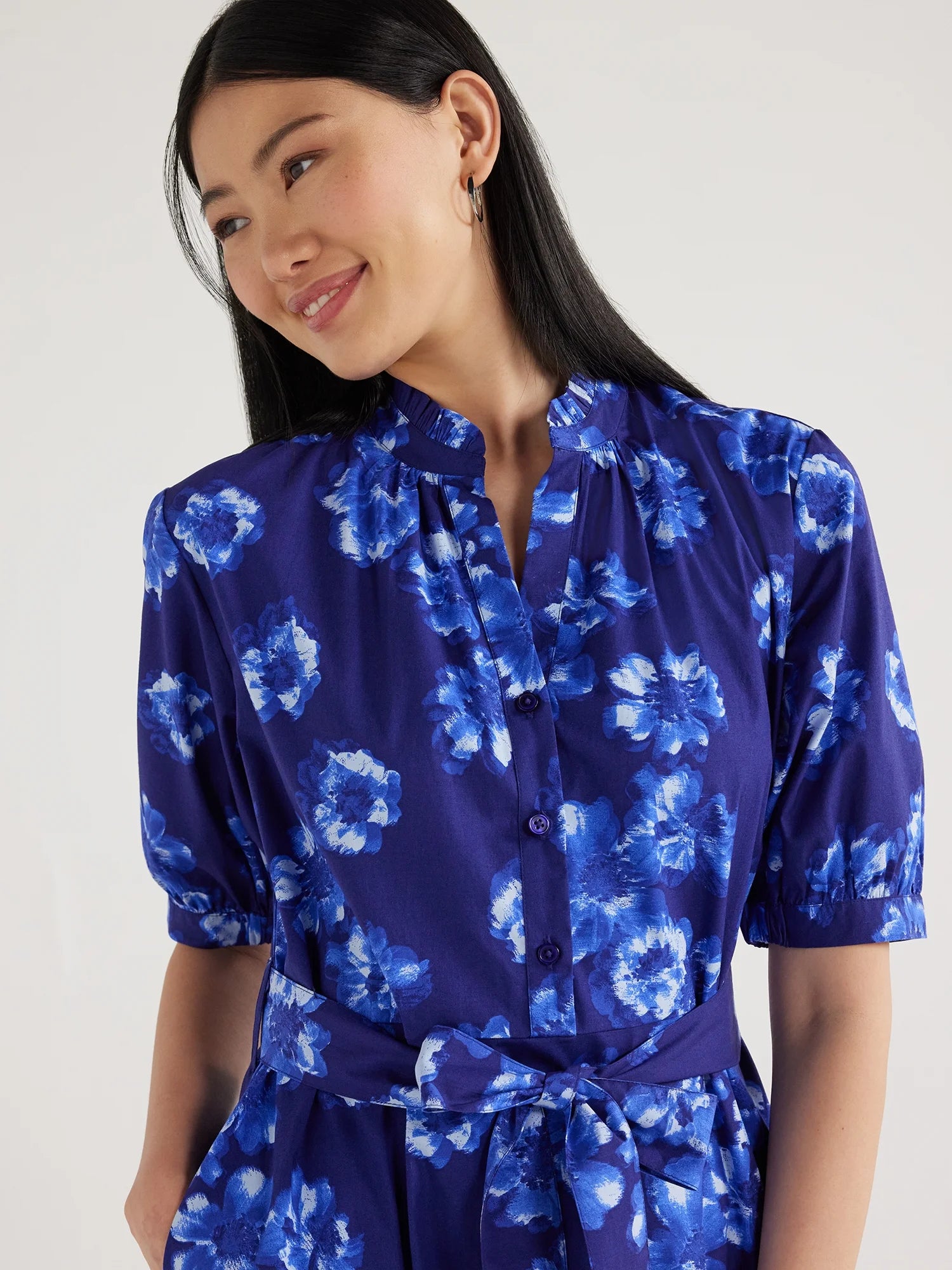 Asymmetrical Ruffle Midi Dress Y433
