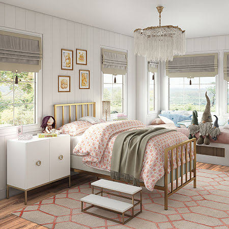 White and Gold Door Cabinet Z8864