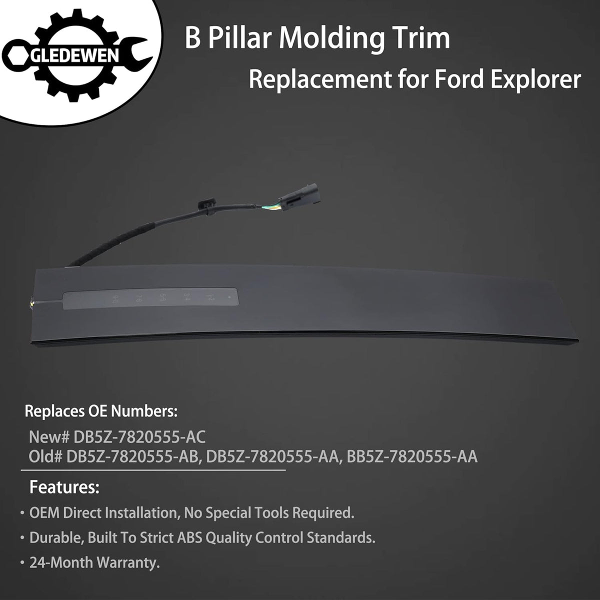 B Pillar Molding Trim with Door Entry Keypad, Driver Front Left Outer LH Side C79413
