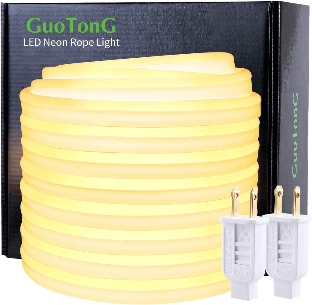 Neon Rope Lights 50ft/15m 110V Daylight White LEDs Waterproof Flexible Connectable R27945