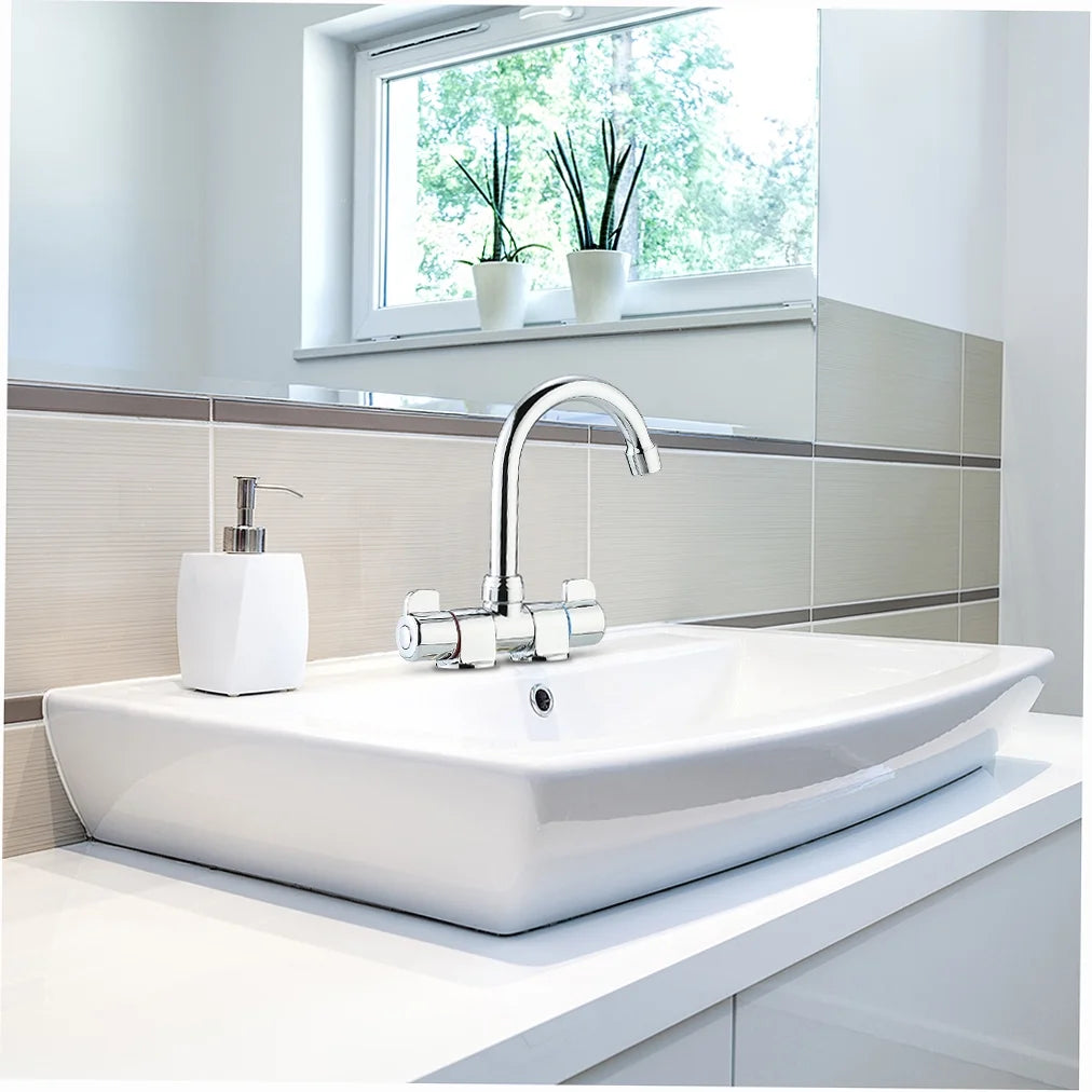 Foldable RV Rotating Two Handle Deck/Wall Mounted Kitchen Hot and Cold Water Mixer Tap A874
