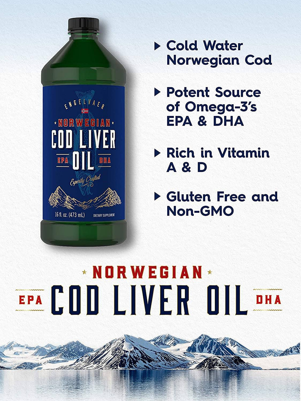 Cod Liver Oil Norwegian 16 fl oz 3 Bottles Liquid L3040
