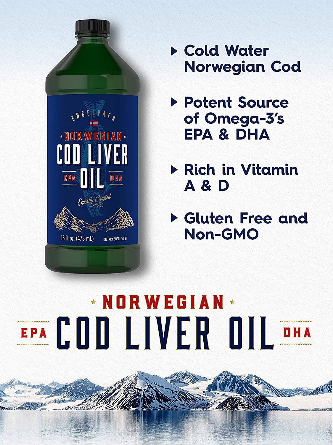 Cod Liver Oil Norwegian 16 fl oz 3 Bottles Liquid L3040