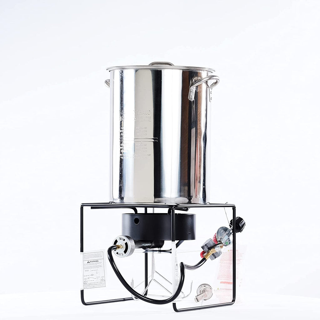 12 in. Welded Square Turkey Fryer Package with Stainless Steel Pot P5380