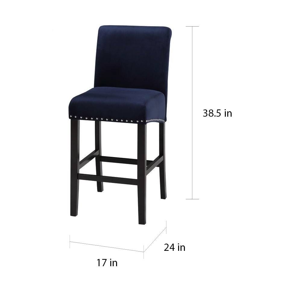 White Velvet Counter Chair Set of 2 B28607