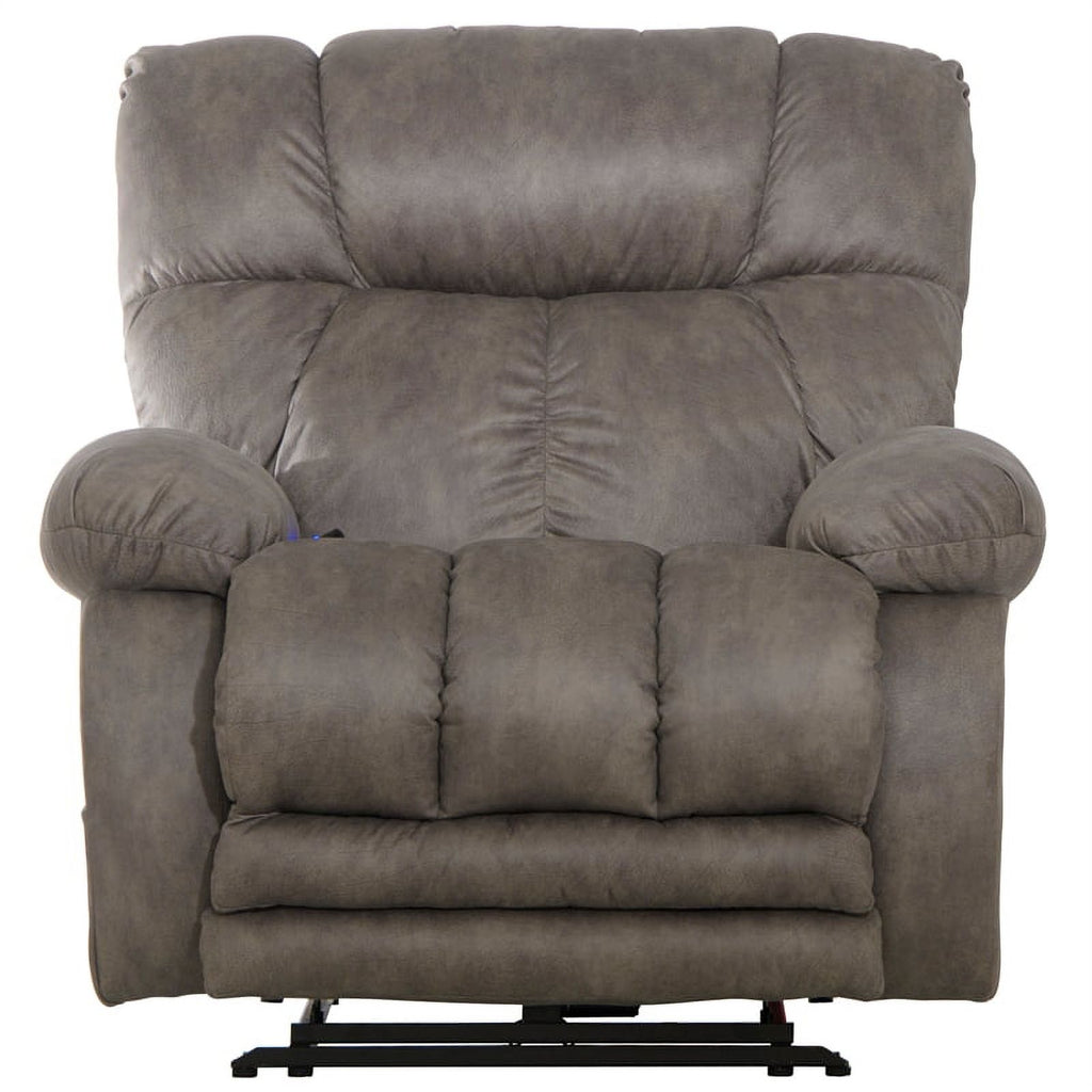 Oversized Power Lay Flat Recliner in Gray Fabric H244397