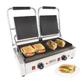 Double Panini Press Sandwich Maker with Cast-Iron Ribbed Plates Nonstick M80692