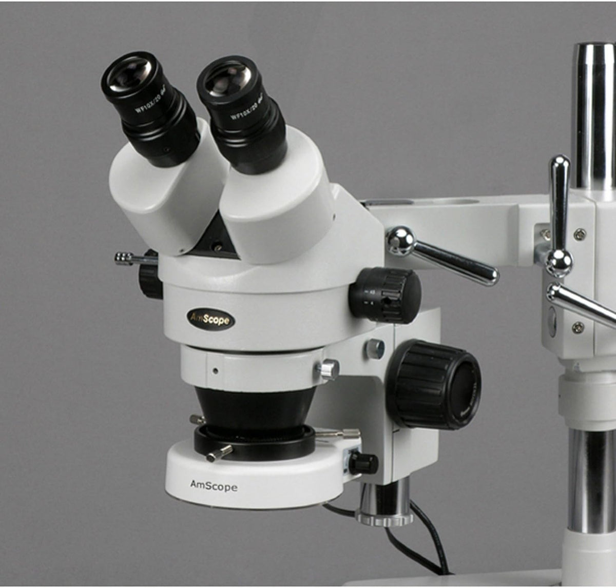 Binocular Stereo Zoom Microscope, 3.5X-90X Magnification, LED Ring Light, Double-Arm Boom Stand O697279