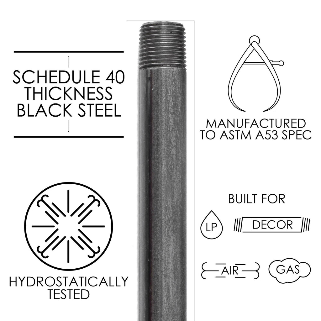 Black Industrial Steel Grey Plumbing Pipe (4-Pack) L6328