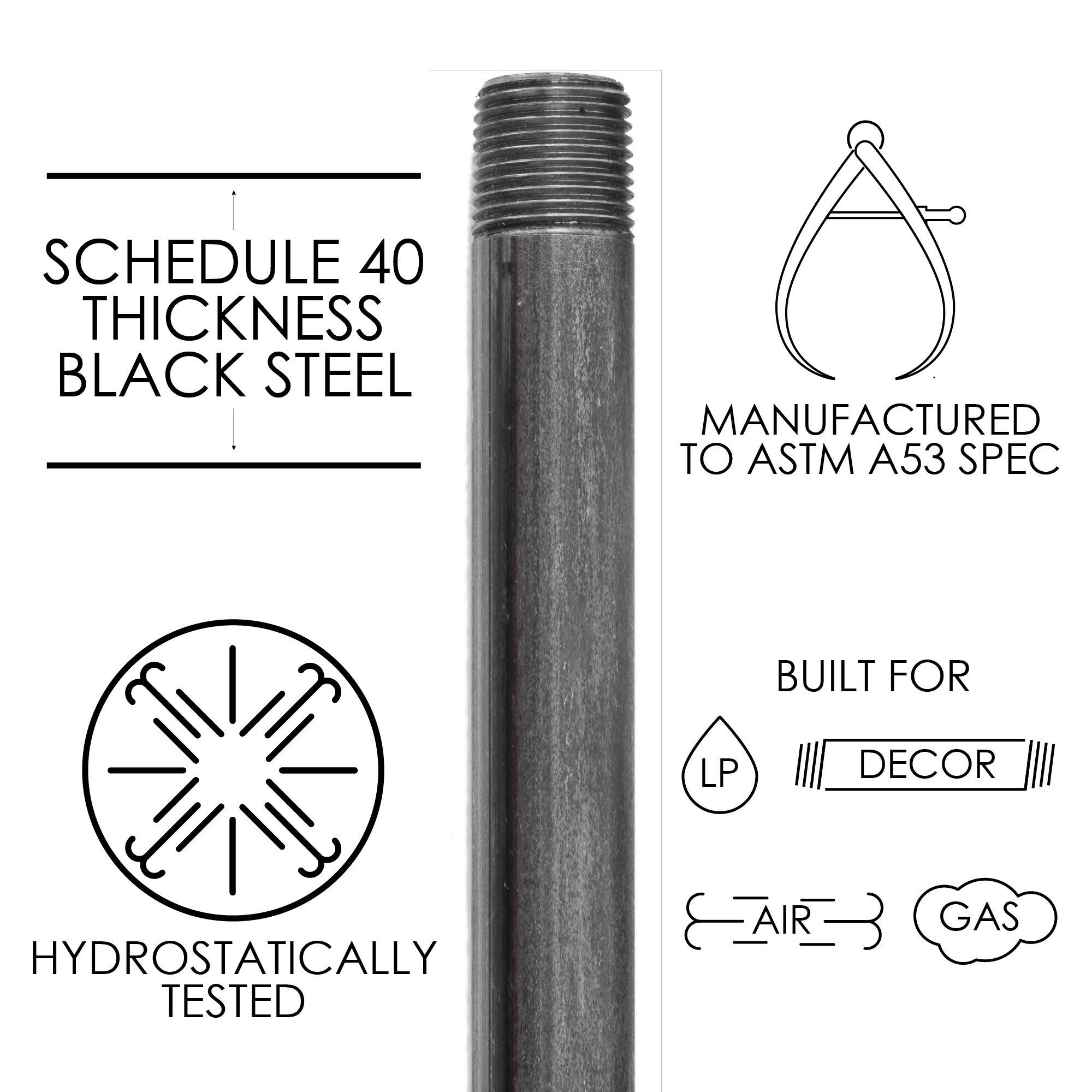 Black Industrial Steel Grey Plumbing Pipe (4-Pack) L6328