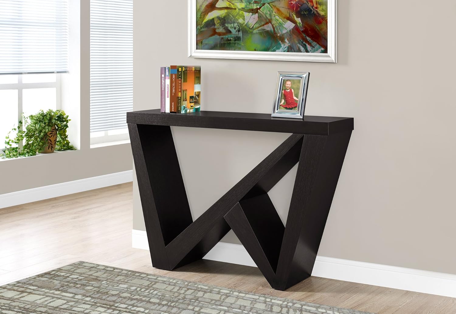Cappuccino Hall Console Accent Table, 48, Brown W669