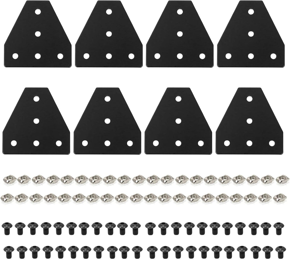 4040 Aluminum Extrusion Connector Bracket Set with Joint Plates, T-Slot Nuts, Hex Socket Cap Screw A330175