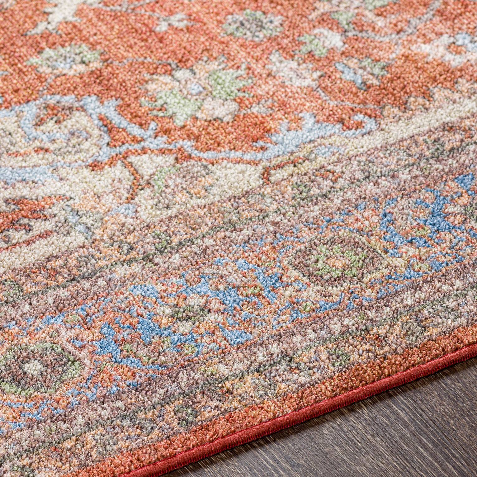 Burnt Orange Traditional Area Rug L9128