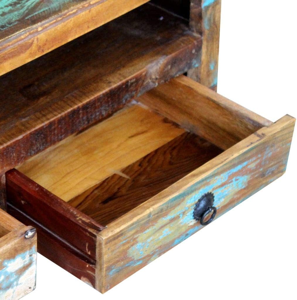 Vintage TV Stand with 3 Drawers Solid Reclaimed Wood Y937182