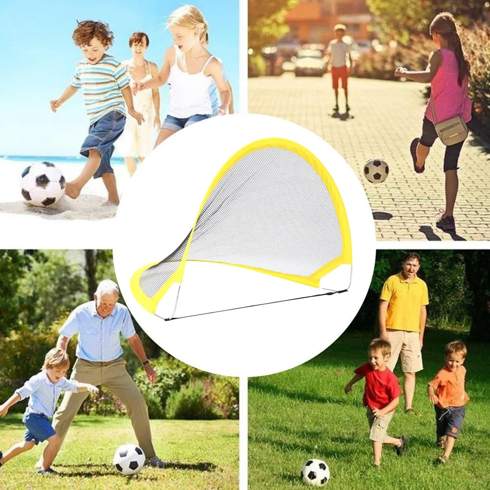 2Pcs Portable Foldable Dome Shaped Football Goals with Inflatable Ball and Air Pump P218
