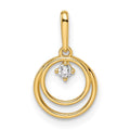 14k Gold CZ Circle Pendant Necklace I20558