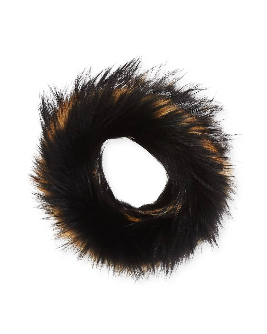 Brown/Black/Gray Knit Fur Infinity Scarf C403