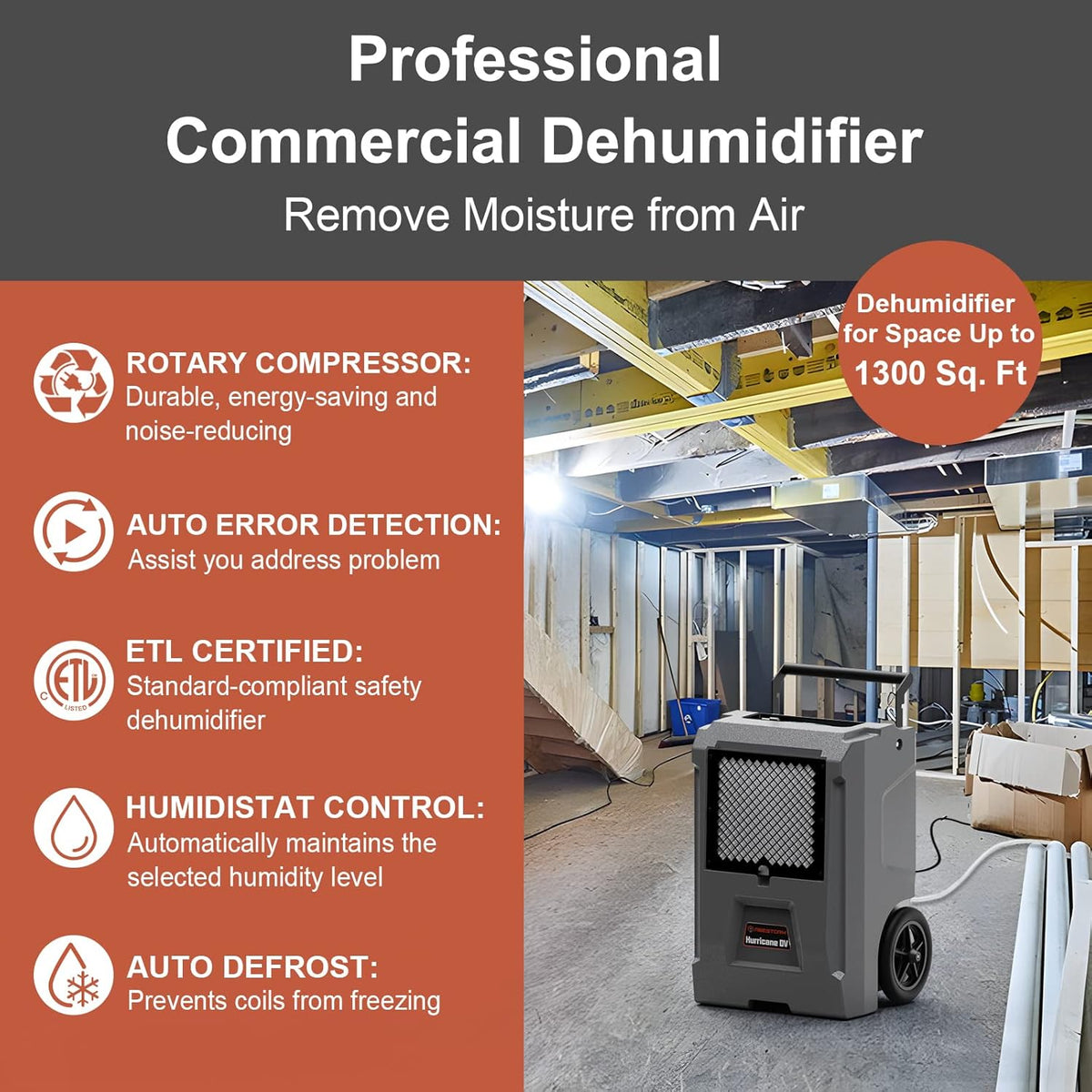 110 Pints Commercial Dehumidifier with Pump J214222