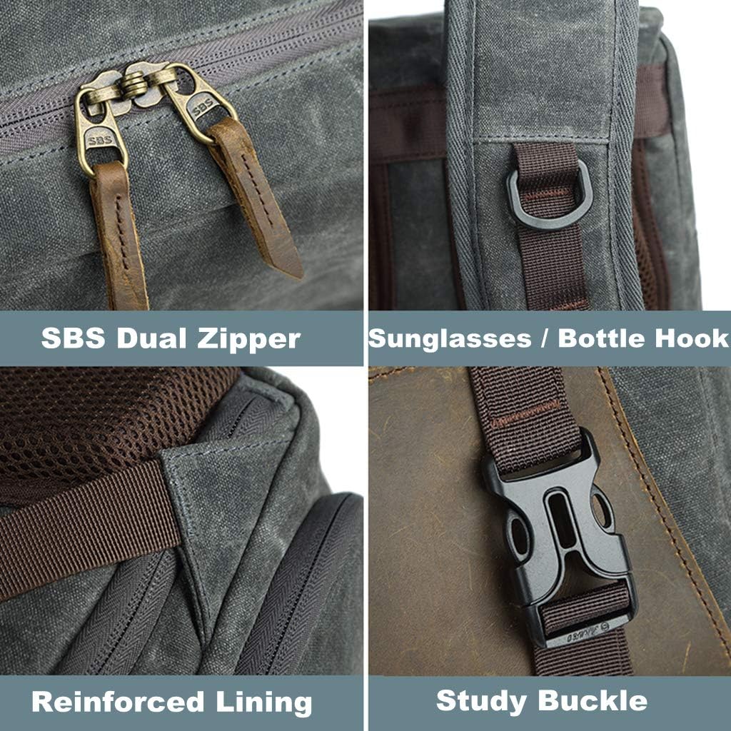 Canvas Water-repellent 15 inch Laptop DSLR SLR Backpack L3160