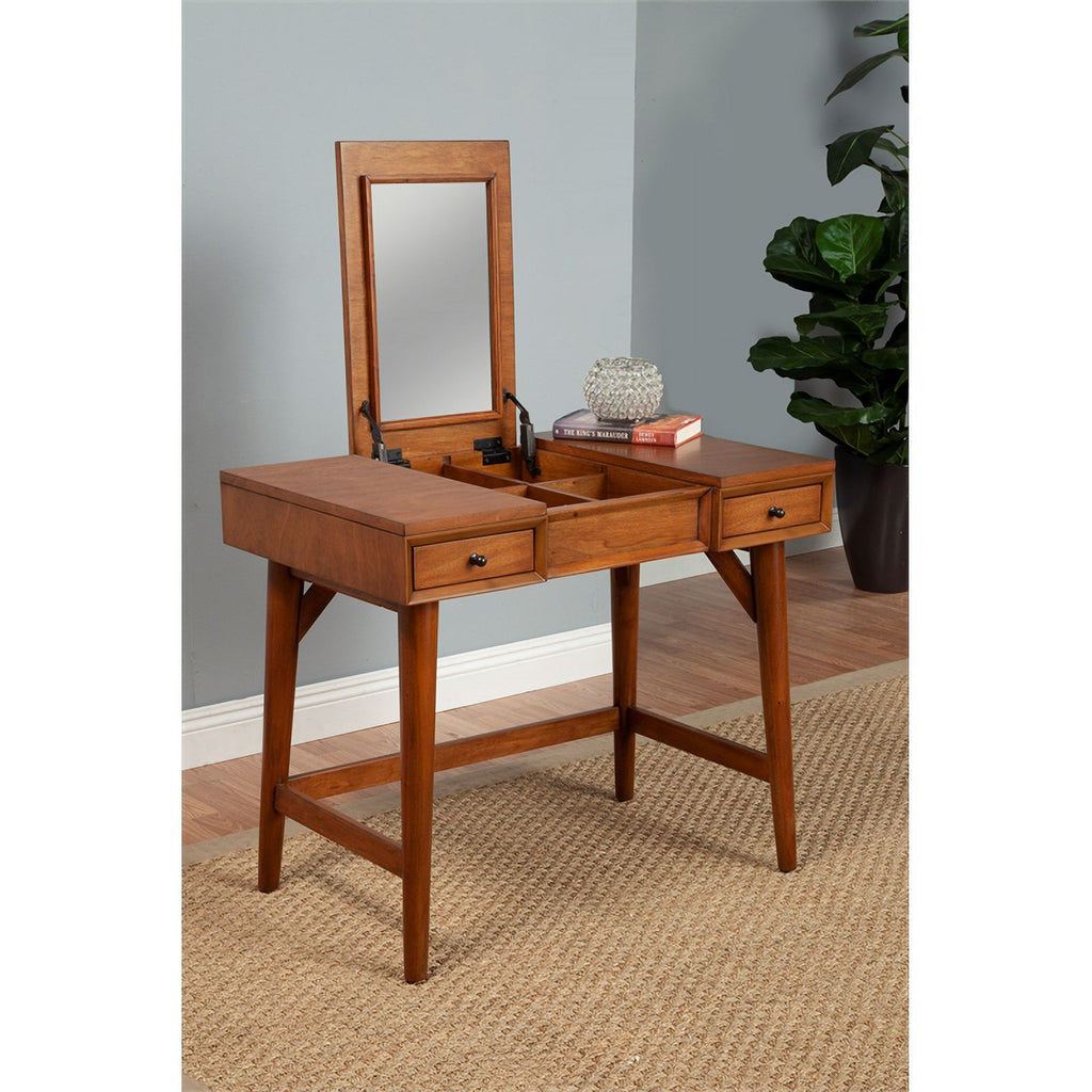 Wood Bedroom Vanity in Acorn (Brown) C56927