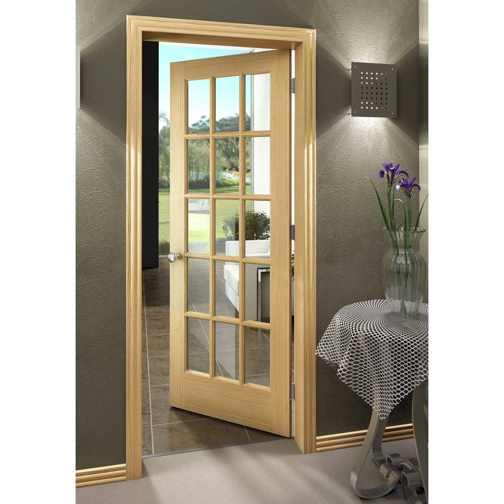Beige Slab Glass French Doors A6934