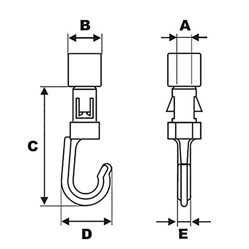 Small Shock/Bungee Cord Hook Open (4 Pack) P139
