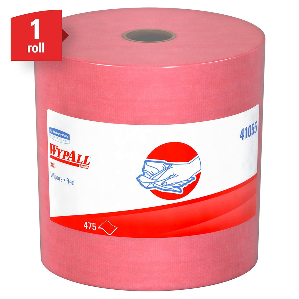 Red Jumbo Roll Reusable Wipes, 475 Sheets T4139