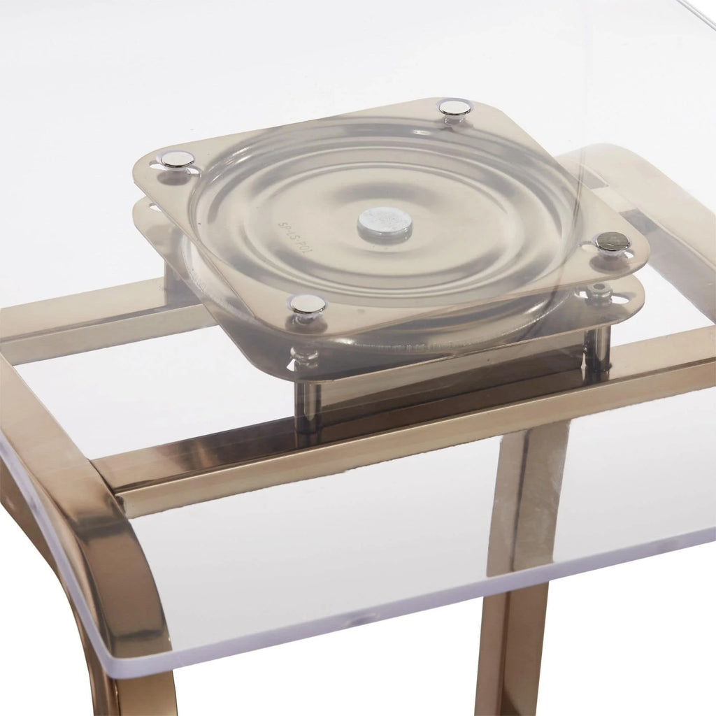 Champagne Gold Acrylic Swivel Bar Stools, Set 2 L299170