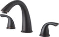 Oil-Rubbed Bronze Double Handle Deck Mounted Roman Tub Faucet Trim L438