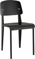 Walnut Black Wood and Metal Dining Chair Z359