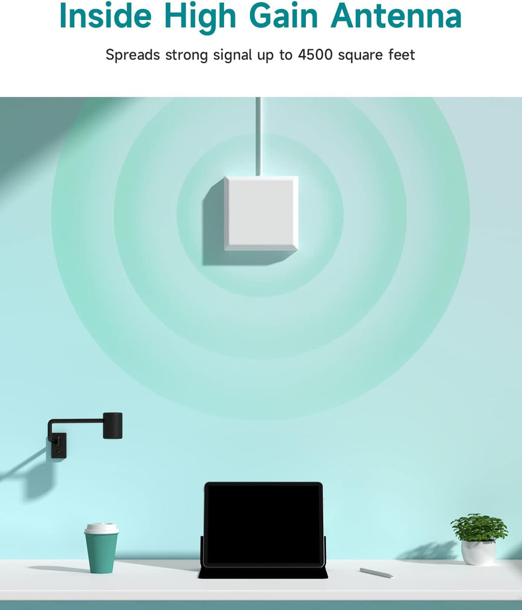 Cell Phone Signal Booster for 3G 4G LTE & 5G, Up to 4,500 sq ft Coverage C96978