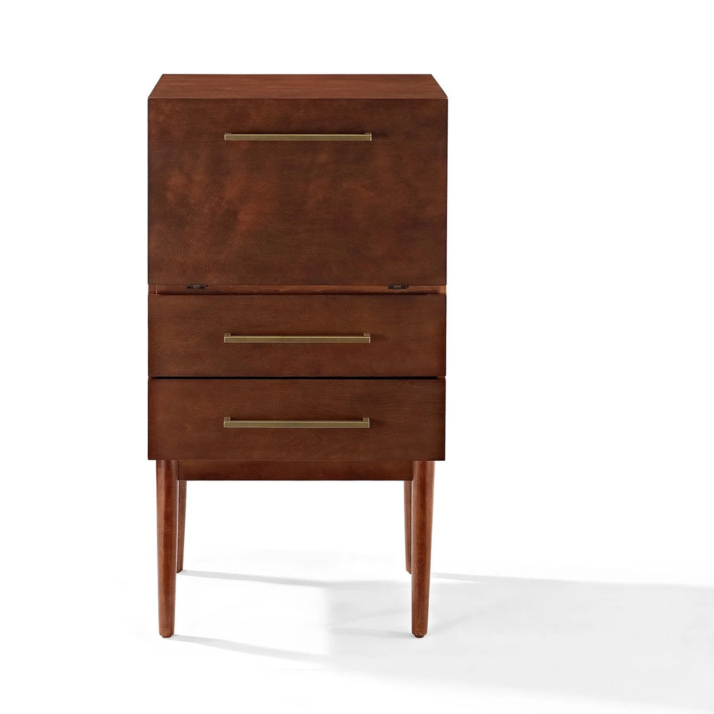 2 Drawer Wood Bar Cabinet in Mahogany G9300