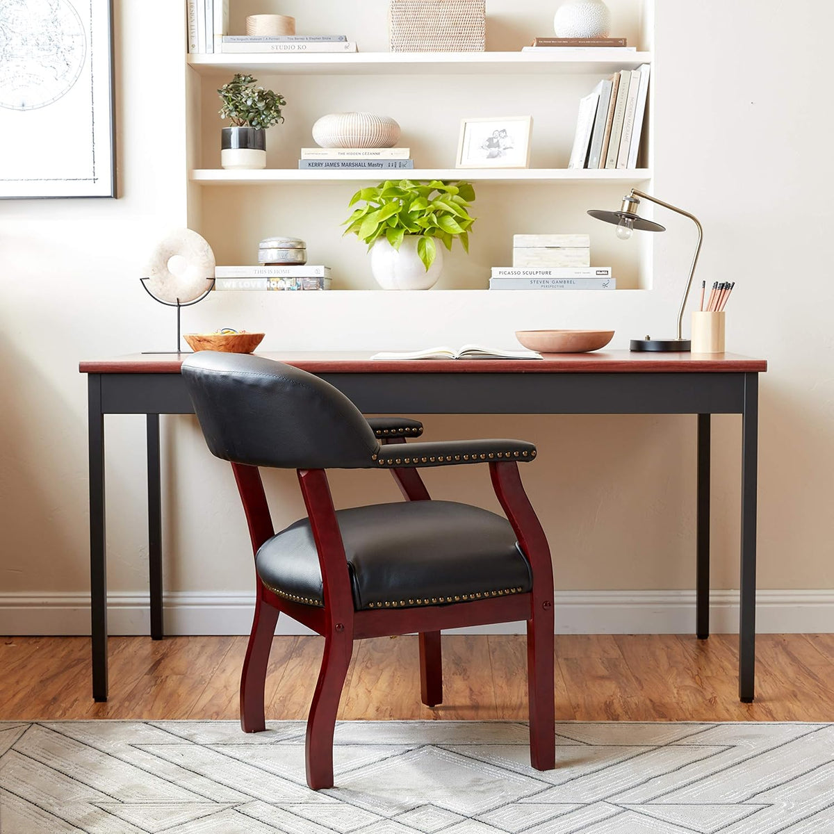 Black Vinyl Captain’s Chair B40454